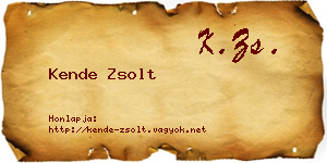 Kende Zsolt névjegykártya