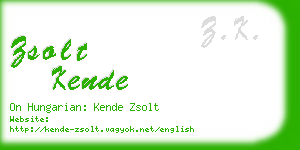 zsolt kende business card